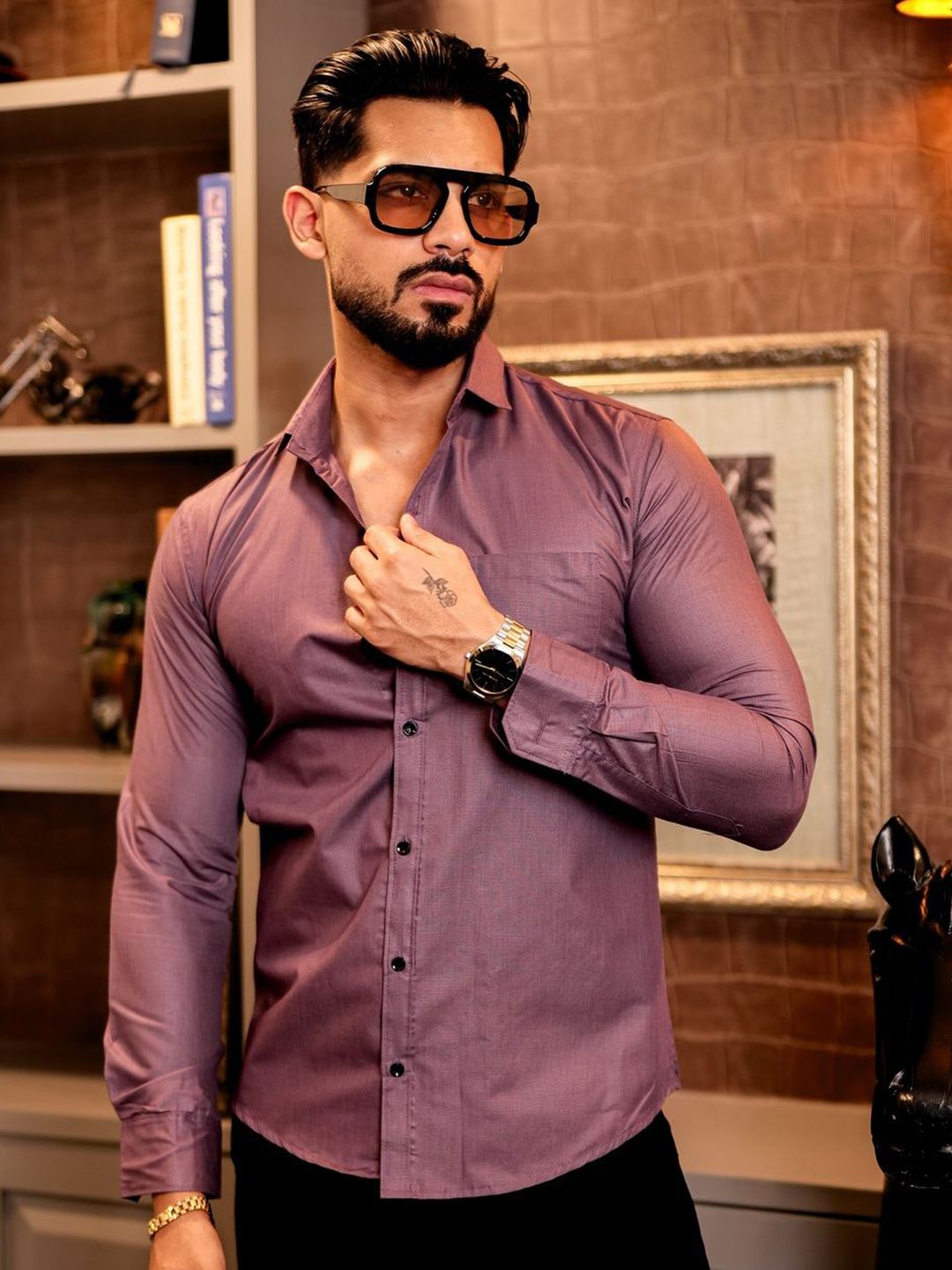 KHUSHI CREATION Original Spread Collar Cotton Shirt-picture-29