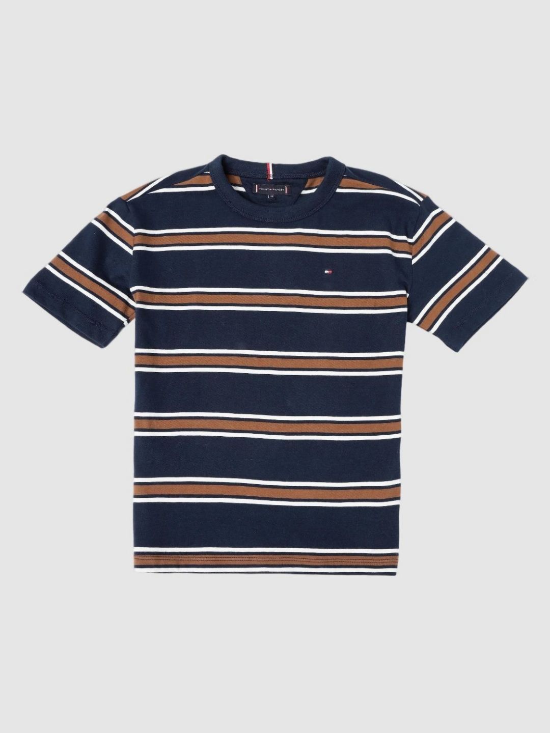 Tommy Hilfiger Boys Striped Round Neck Cotton Relaxed Fit T-shirt-picture-18
