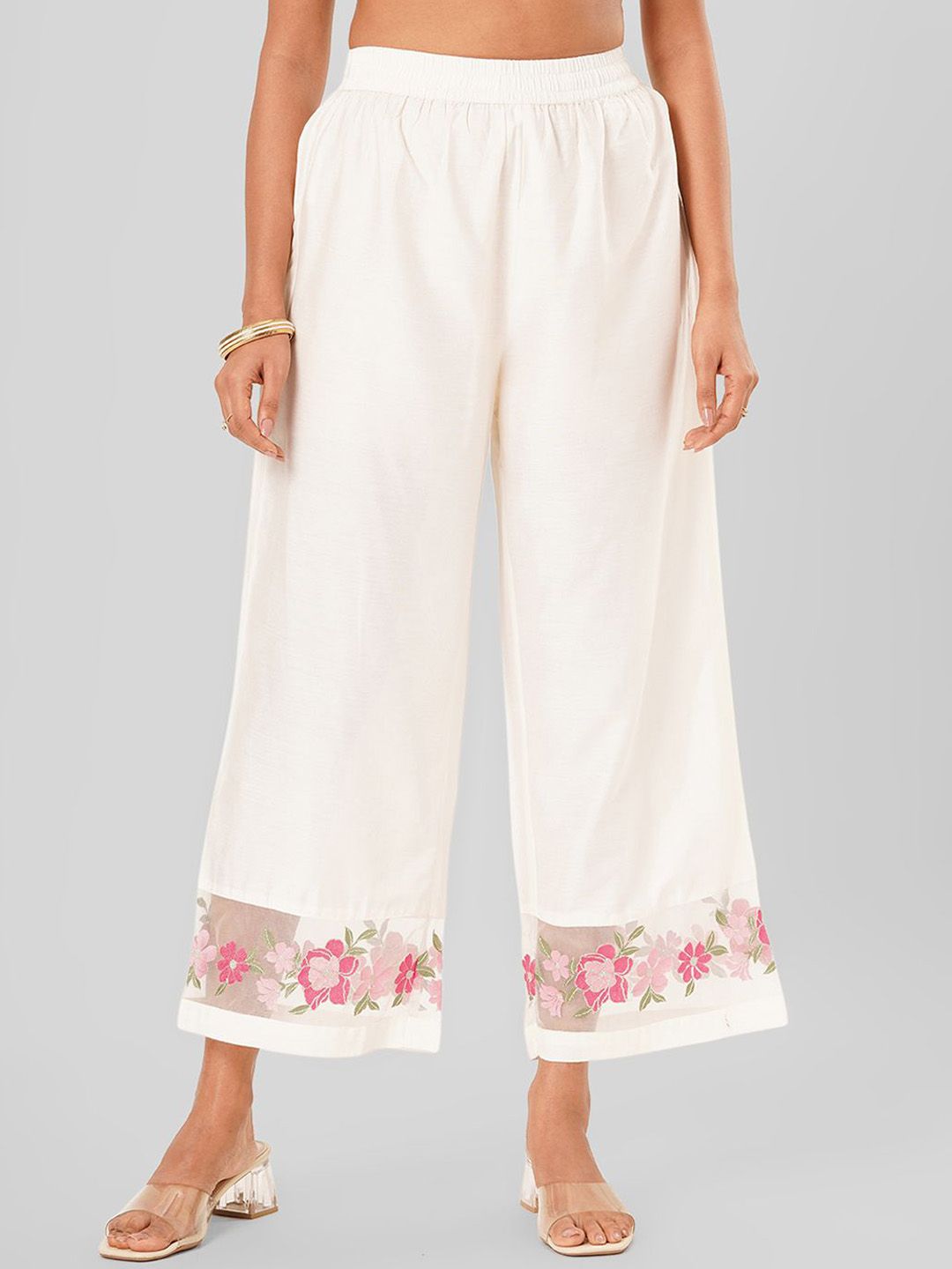 RANGMANCH BY PANTALOONS Women Straight Fit Trousers-picture-33