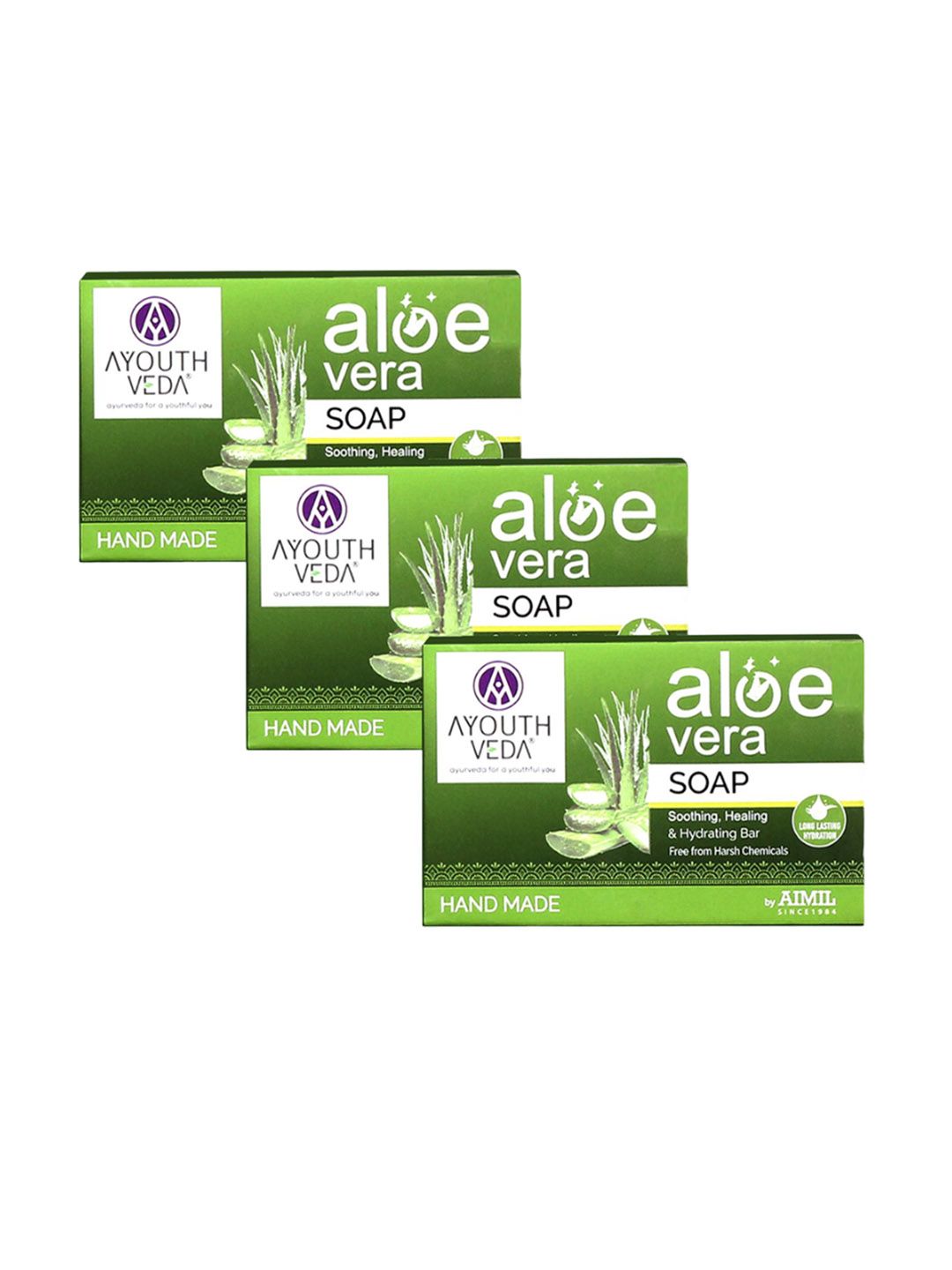 AYOUTHVEDA Set Of 3 Aloe Vera Soap For Refreshed & Hydrated Skin- 100 g Each-image-23