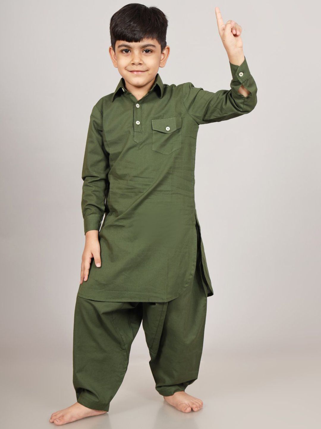 Kalp Boys Regular Pure Cotton Kurta with Pyjamas