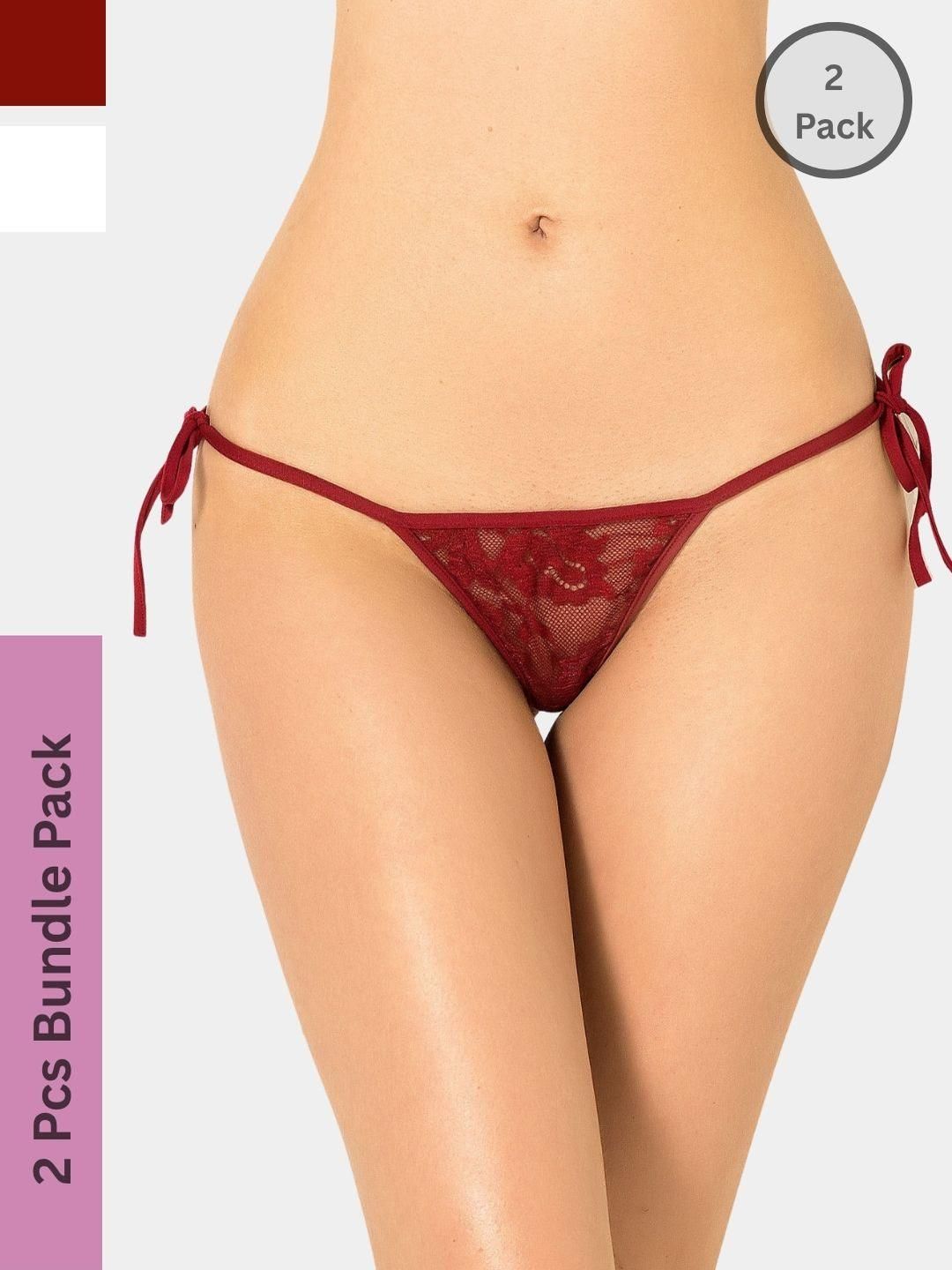ZERJAMA Women Maroon Briefs-image-0