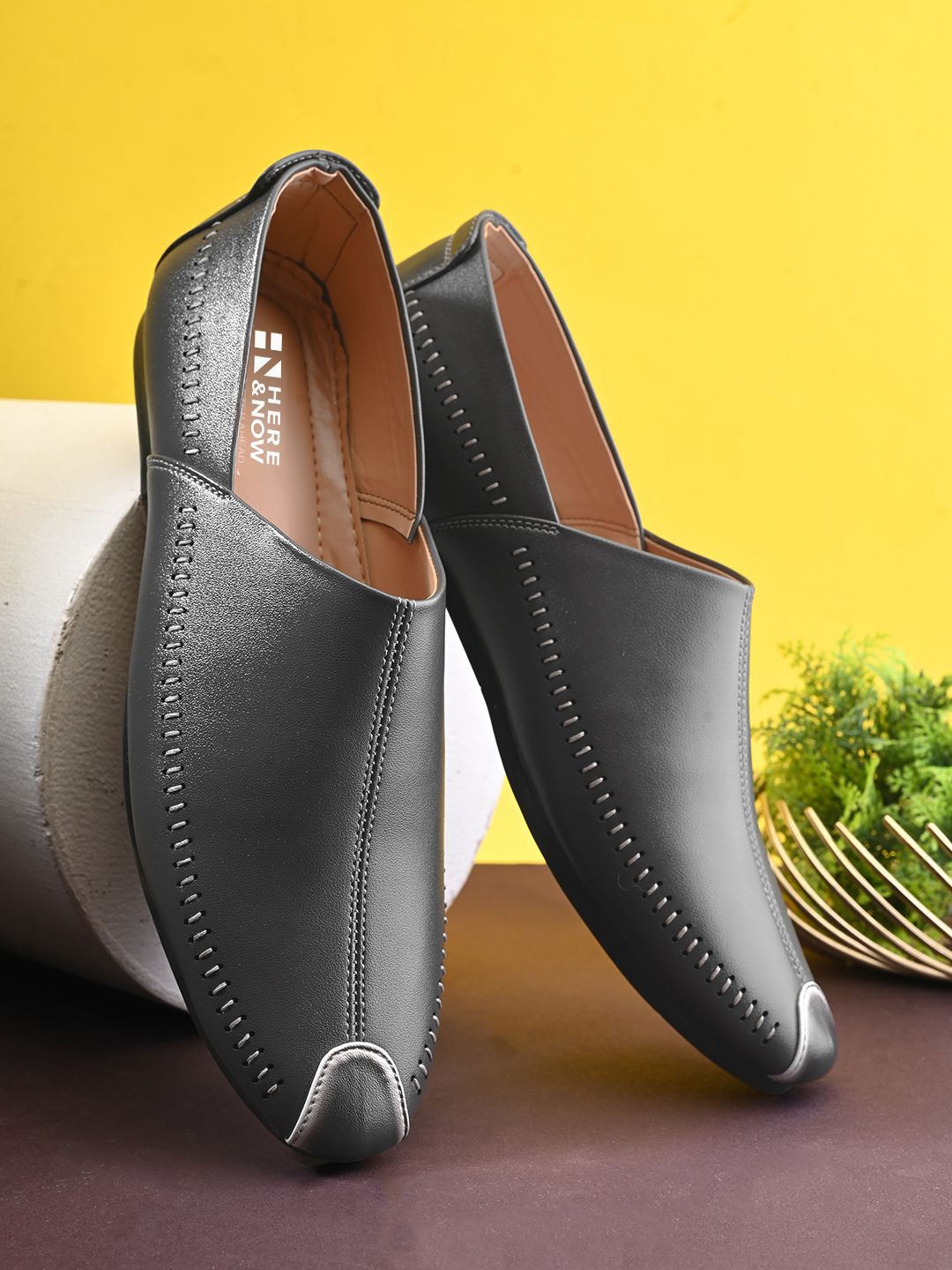 HERE&NOW Men Stitch Work Lightweight Loafers-picture-10