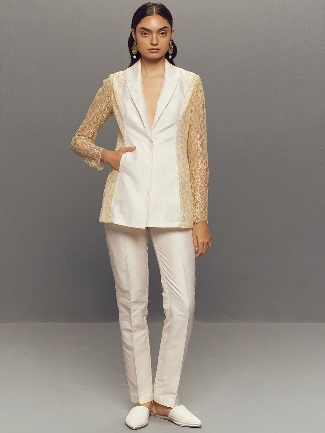 ZAITRA Self-Design Single-Breasted Blazer-picture-15
