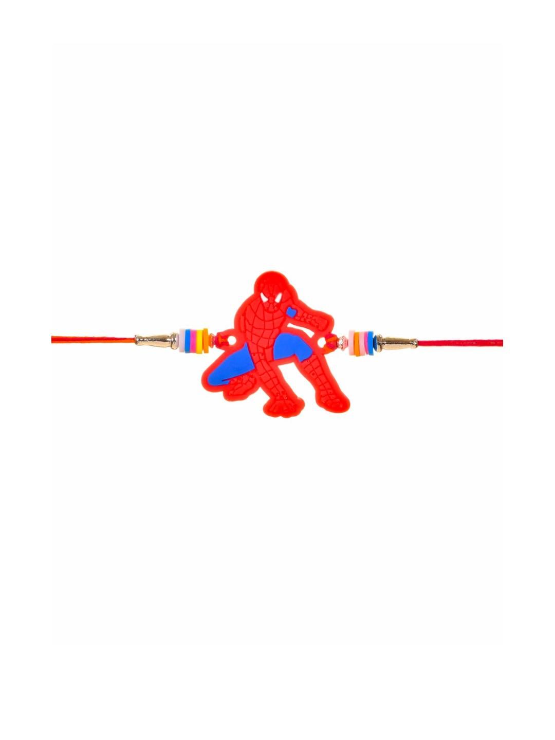 Kizzi Unisex Kids Red Spiderman Thread Ethnic Drawstring Rakhi-picture-11