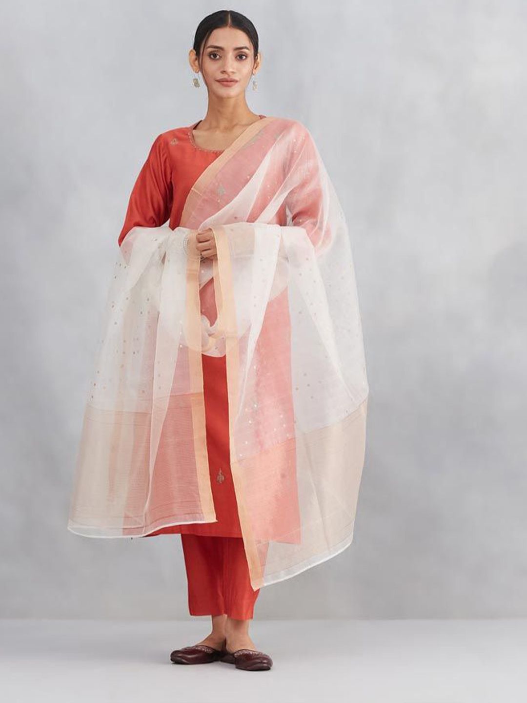 Fabindia Floral Woven Design Dupatta-picture-38