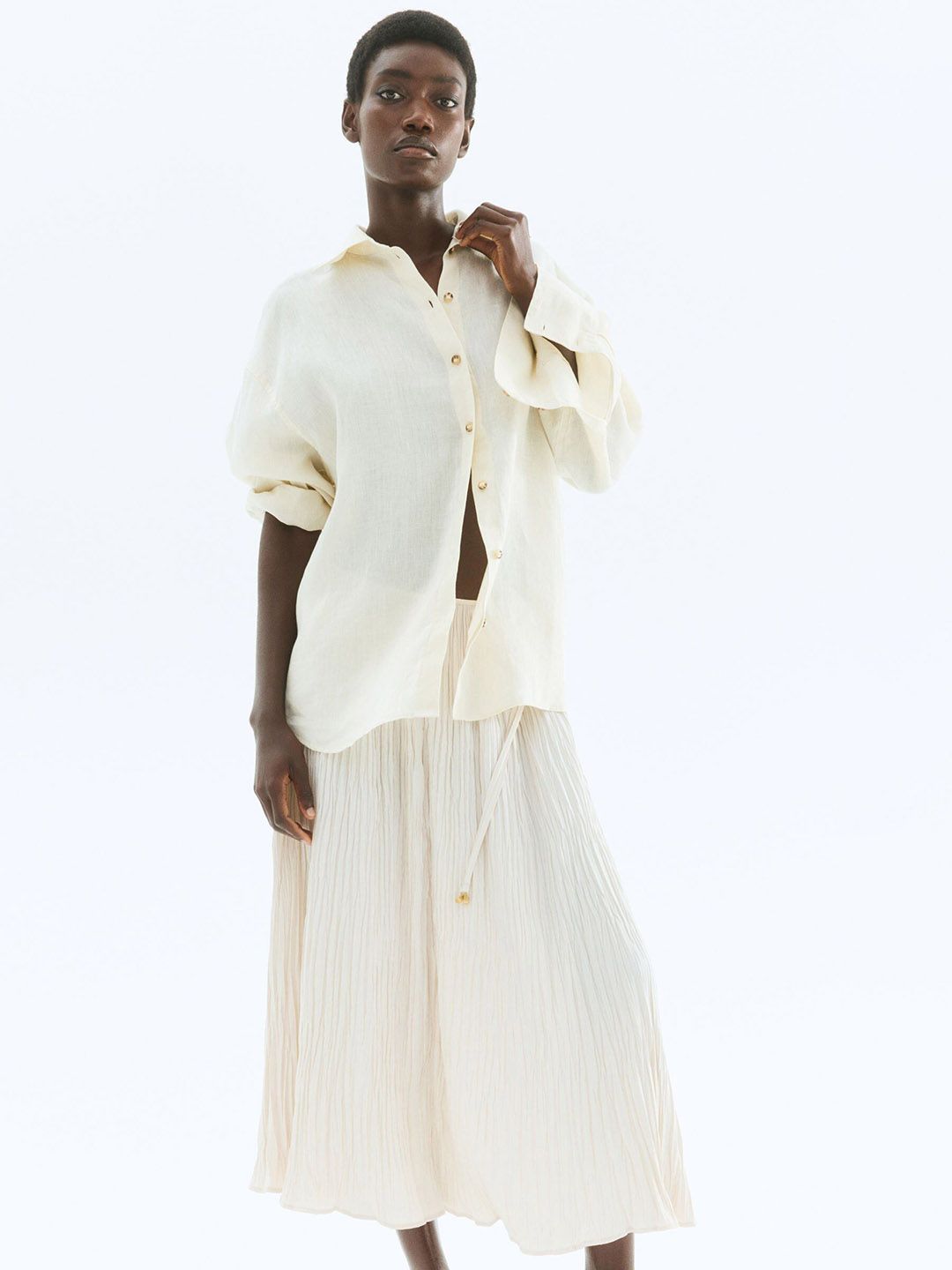 H&M Crinkled Twill Skirt-picture-10
