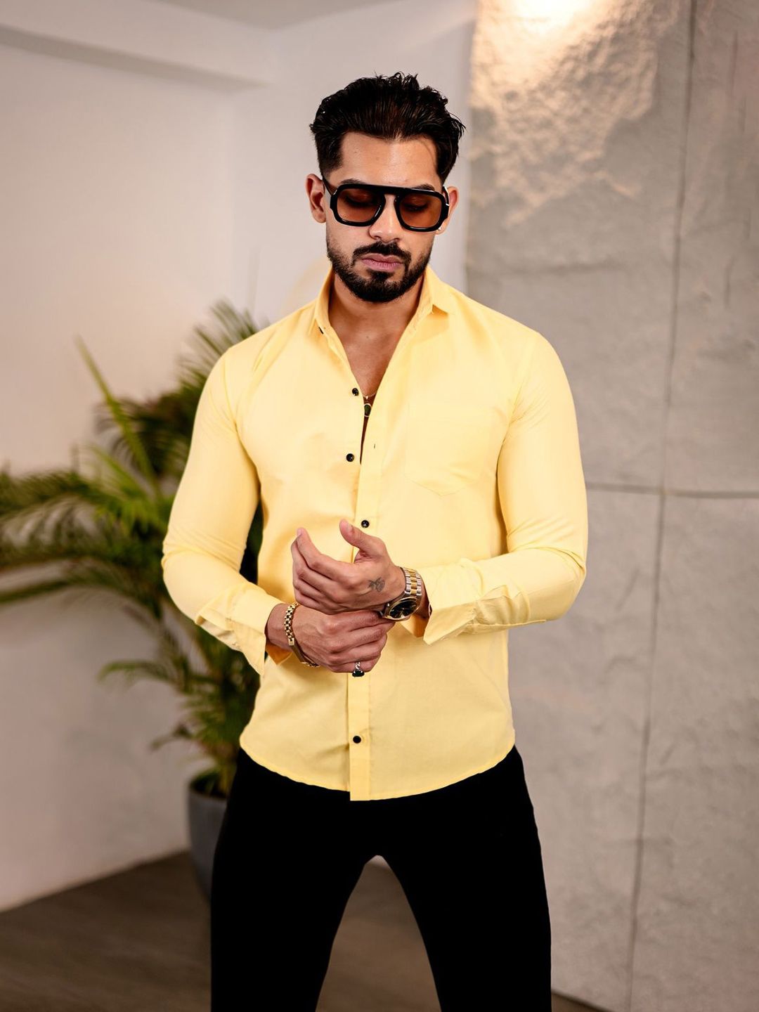 KHUSHI CREATION Original Spread Collar Cotton Shirt-picture-17