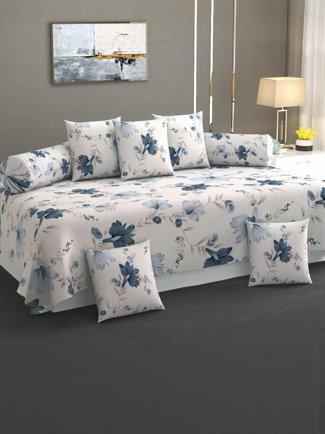 HIYANSHI HOME FURNISHING Printed Cotton 8-Piece Diwan Set