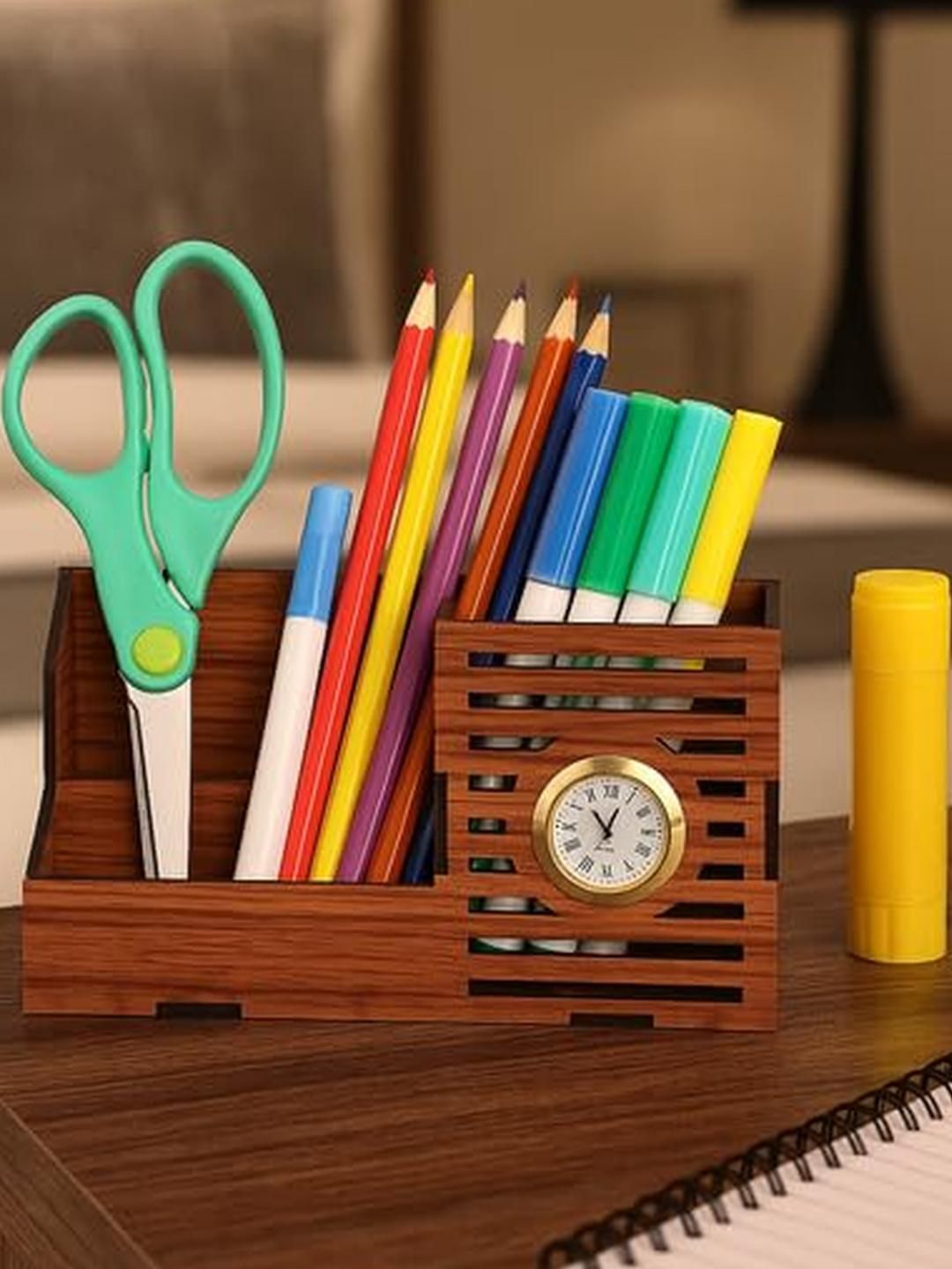 SOMIL Brown Regular Pen Box Desk Organiser-image-43