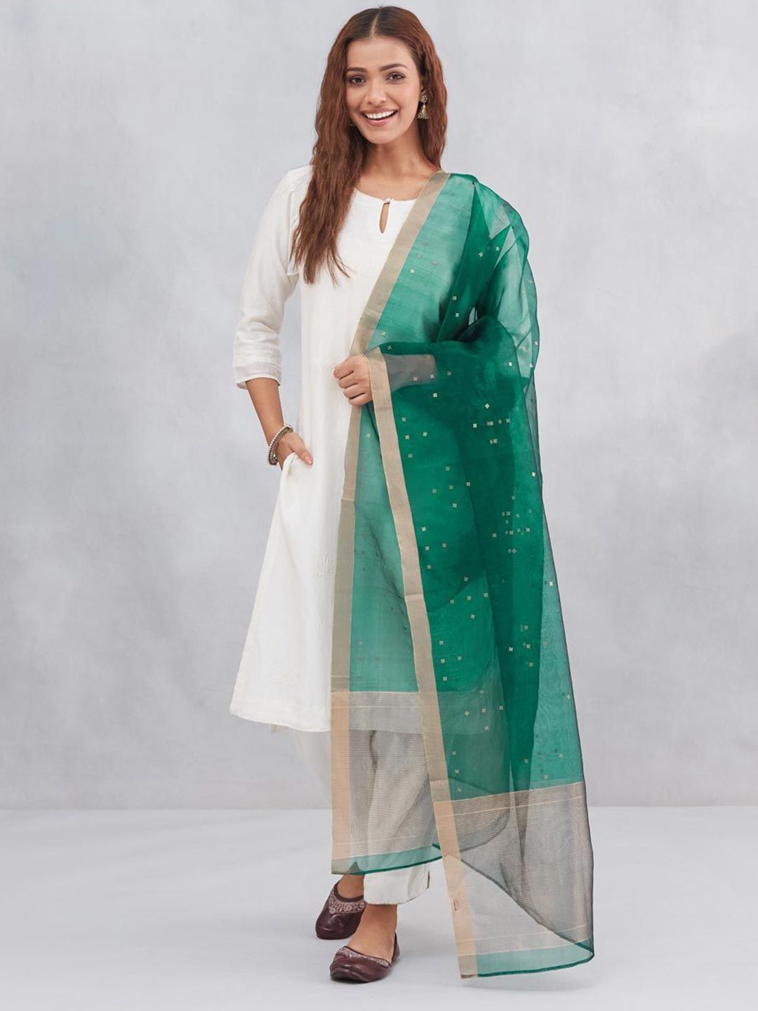 Fabindia Floral Woven Design Dupatta-picture-44