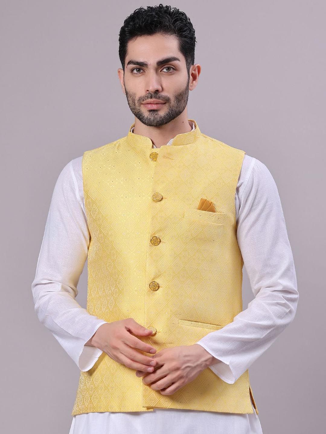 V-Mart Self Design Mandarin Collar Nehru Jacket-picture-22