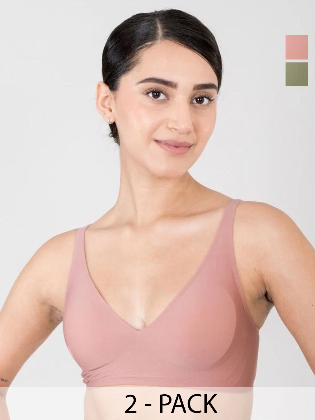 Shapercult Pack of 2 Lightly Padded Rapid-Dry Plunge Bras With All Day Comfort-picture-21