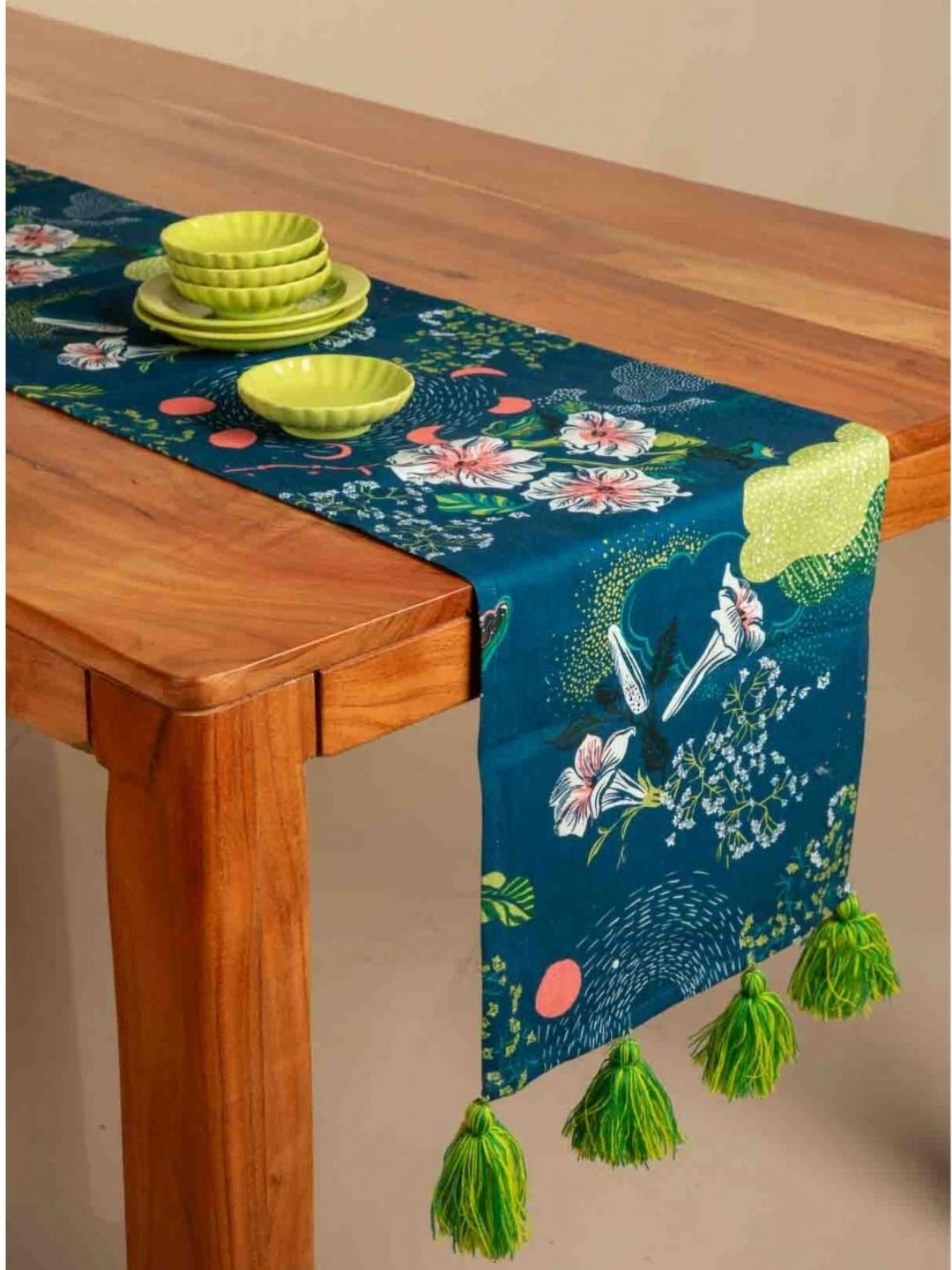 FREEDOM TREE Blue Printed Cotton Table Runner-picture-25
