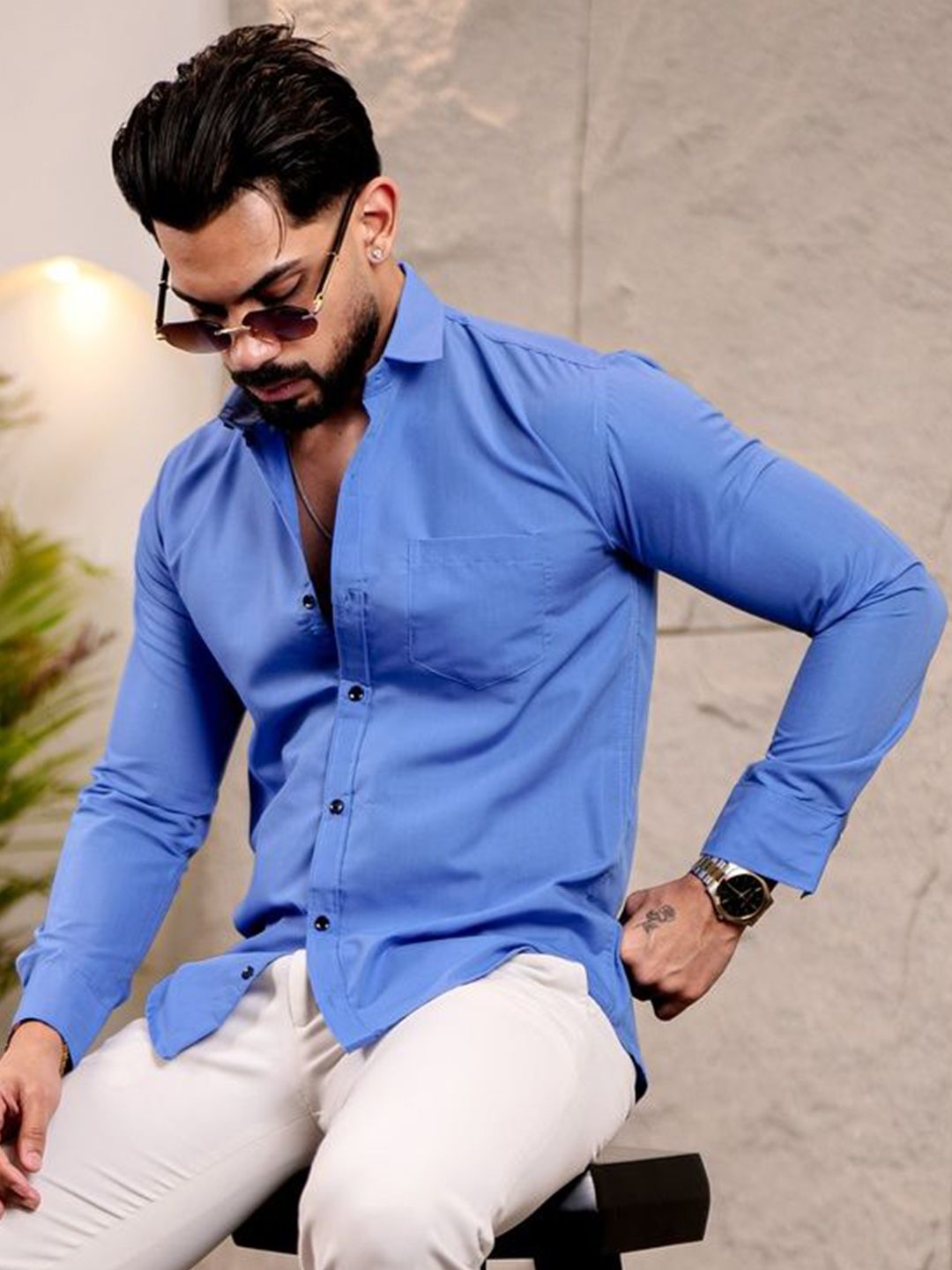 KHUSHI CREATION Original Spread Collar Cotton Shirt-picture-21