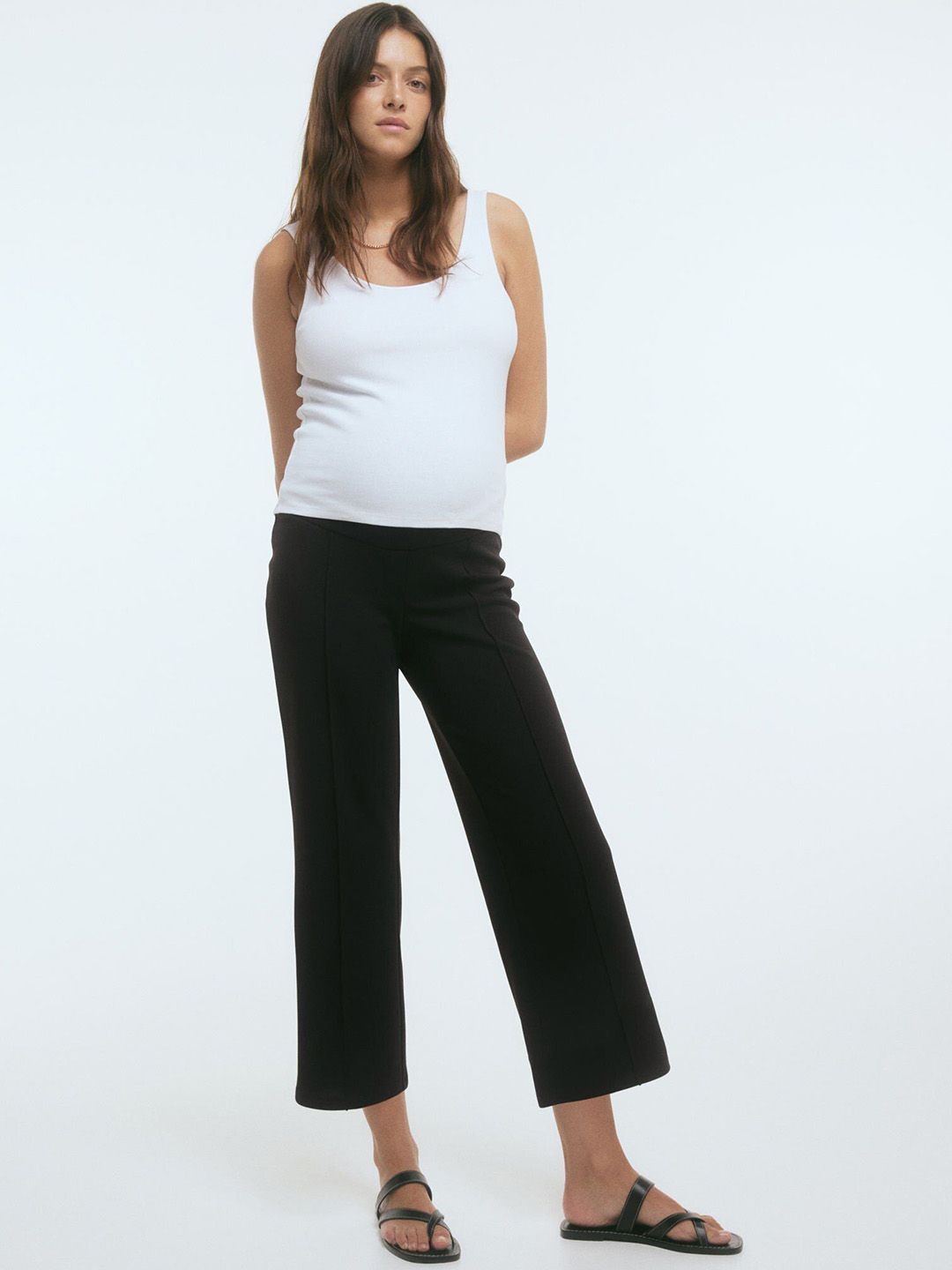 H&M MAMA Ankle-Length Interlock Trousers-picture-46