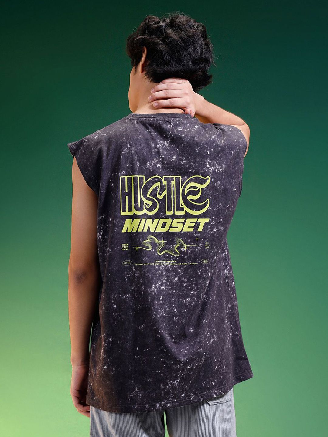 VEIRDO Men Oversize Fit Black Printed Pure Cotton Innerwear Vests-image-18