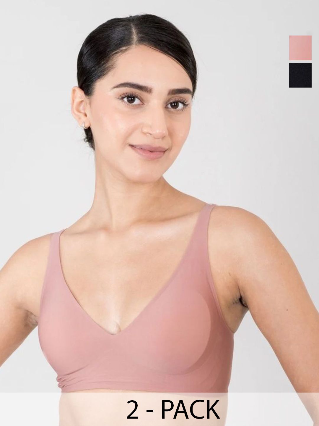 Shapercult Pack of 2 Lightly Padded Rapid-Dry Plunge Bras With All Day Comfort-picture-22