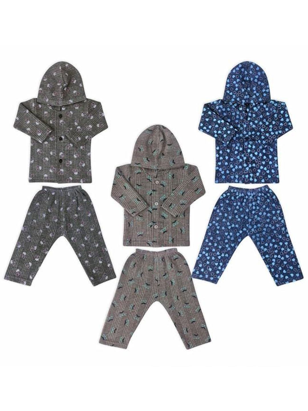 KIDS & BEBS Kids Pack Of 3 Printed Wool Thermal Set-picture-13