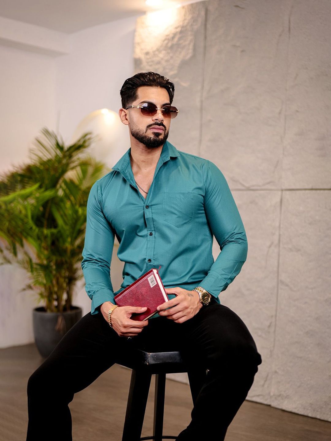 KHUSHI CREATION Original Spread Collar Cotton Shirt-picture-32