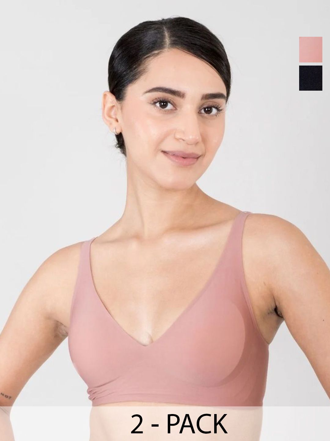 Shapercult Pack of 2 Lightly Padded Rapid-Dry Plunge Bras With All Day Comfort-picture-54