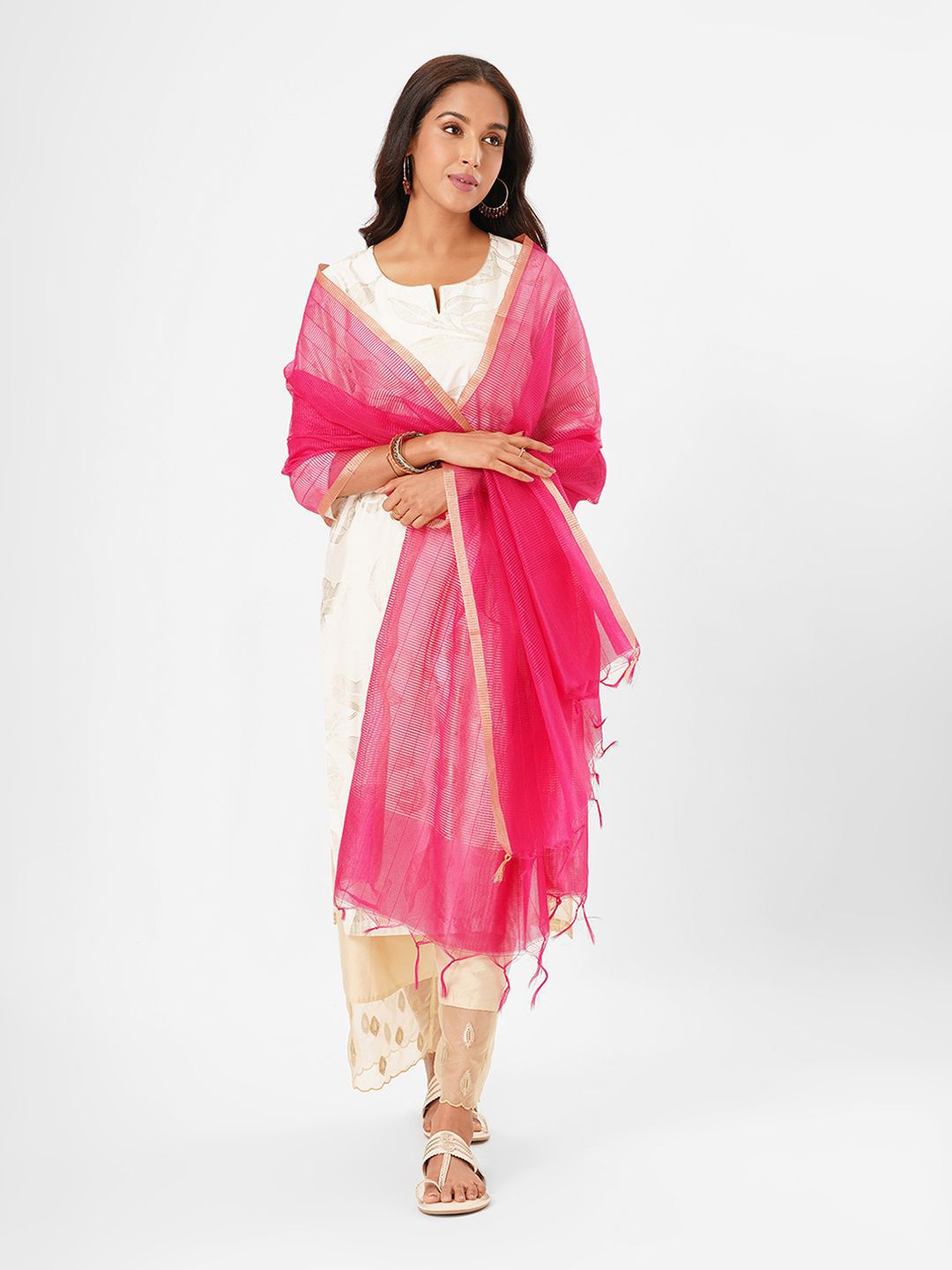 RANGMANCH BY PANTALOONS Geometric Woven Design Dupatta