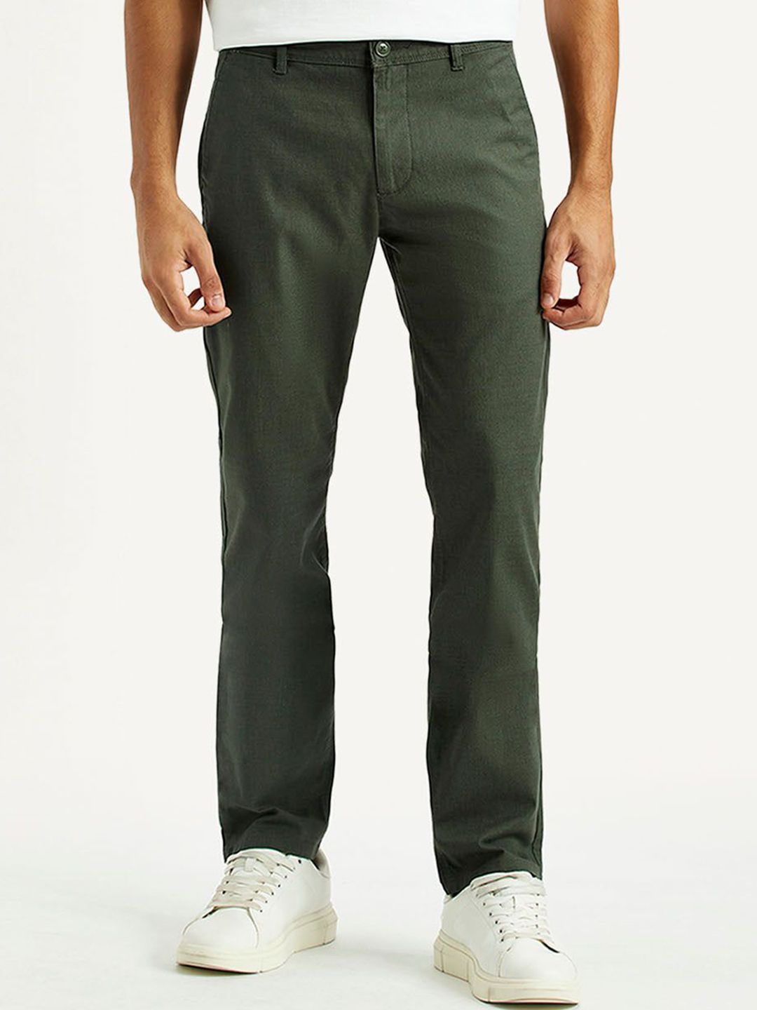 Levis Men Solid Mid-Rise Slim Fit Chinos Trousers-picture-11