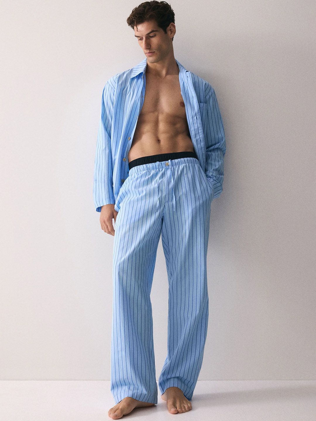 H&M Poplin Pyjama Shirt And Bottoms-image-24