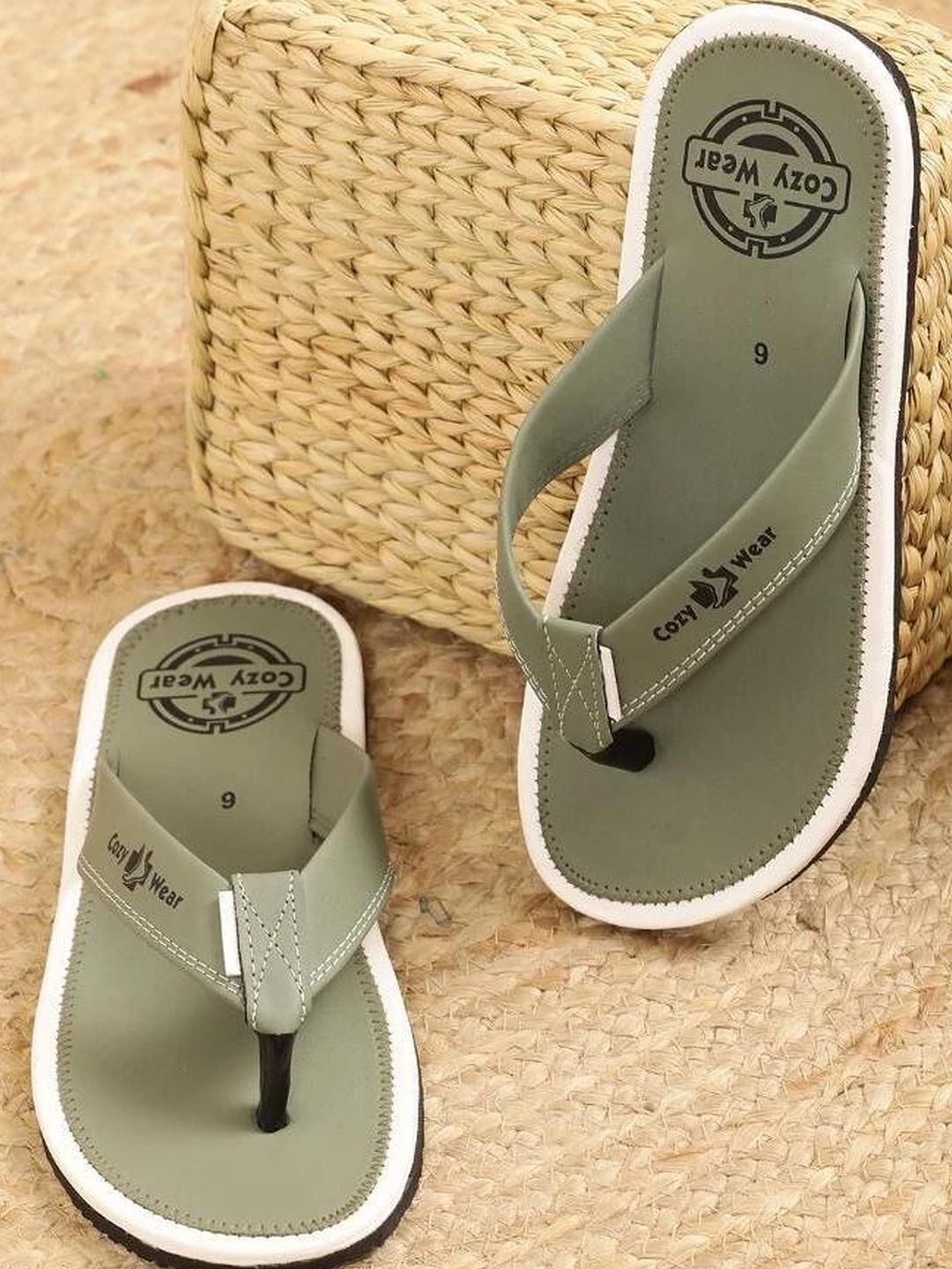 Cozy Wear Men Green Flip Flops-picture-52