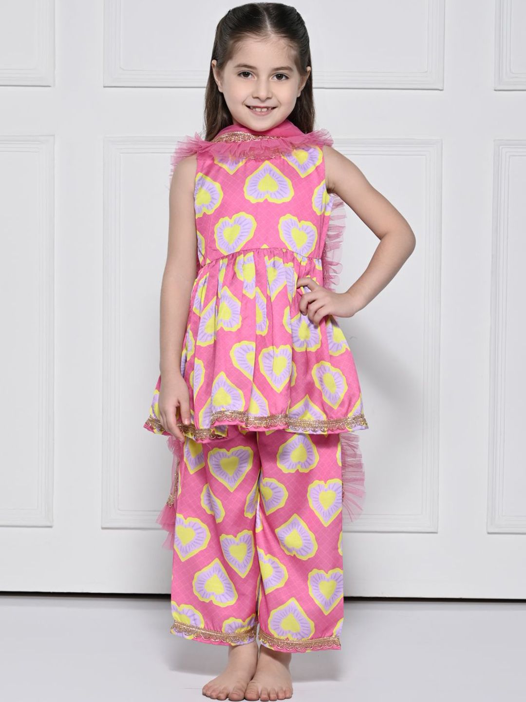THE PONY & PEONY CO. Girls Heart me Pink Sleeveless Suit-picture-20