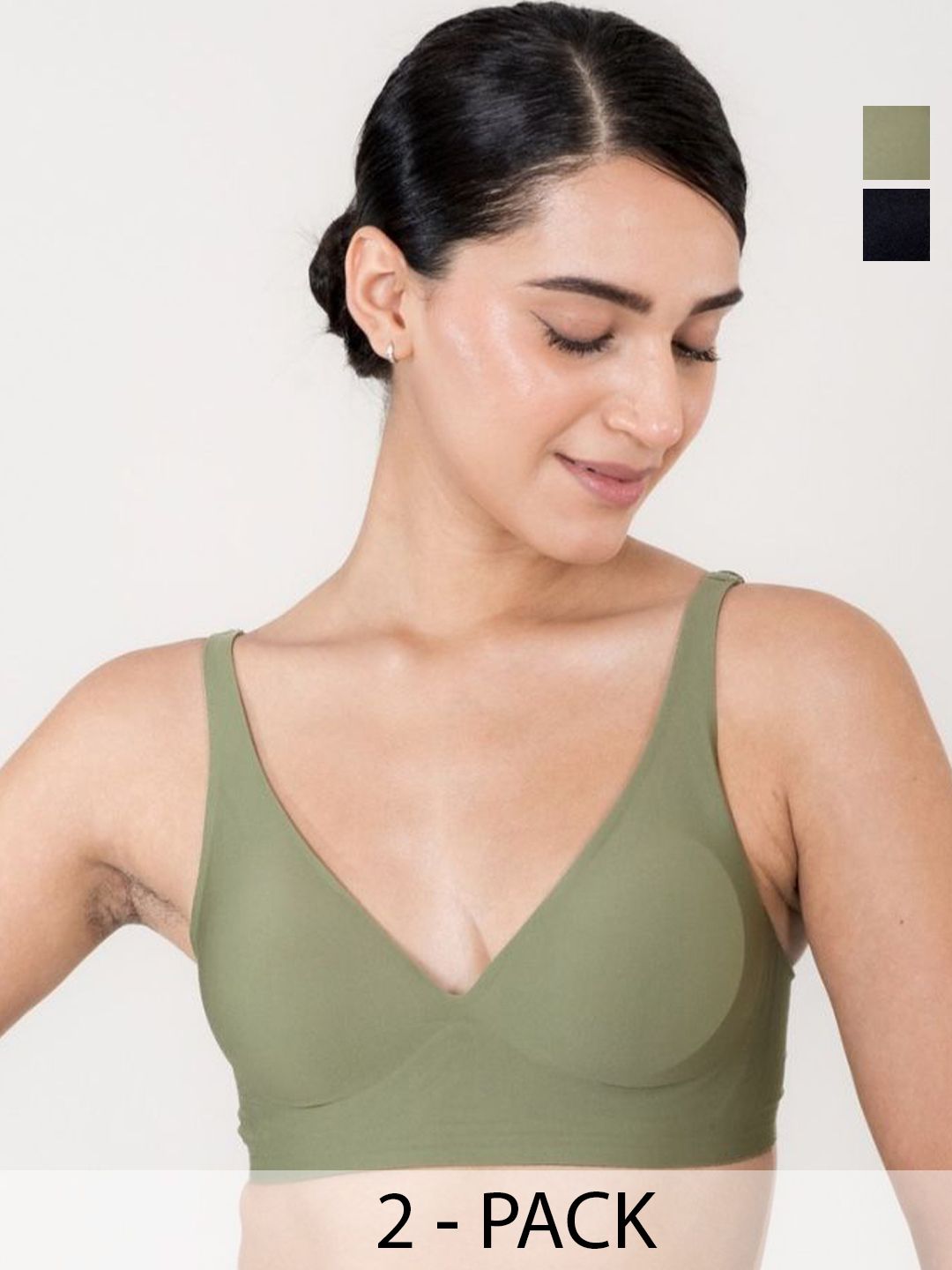 Shapercult Pack of 2 Lightly Padded Rapid-Dry Plunge Bras With All Day Comfort-picture-23