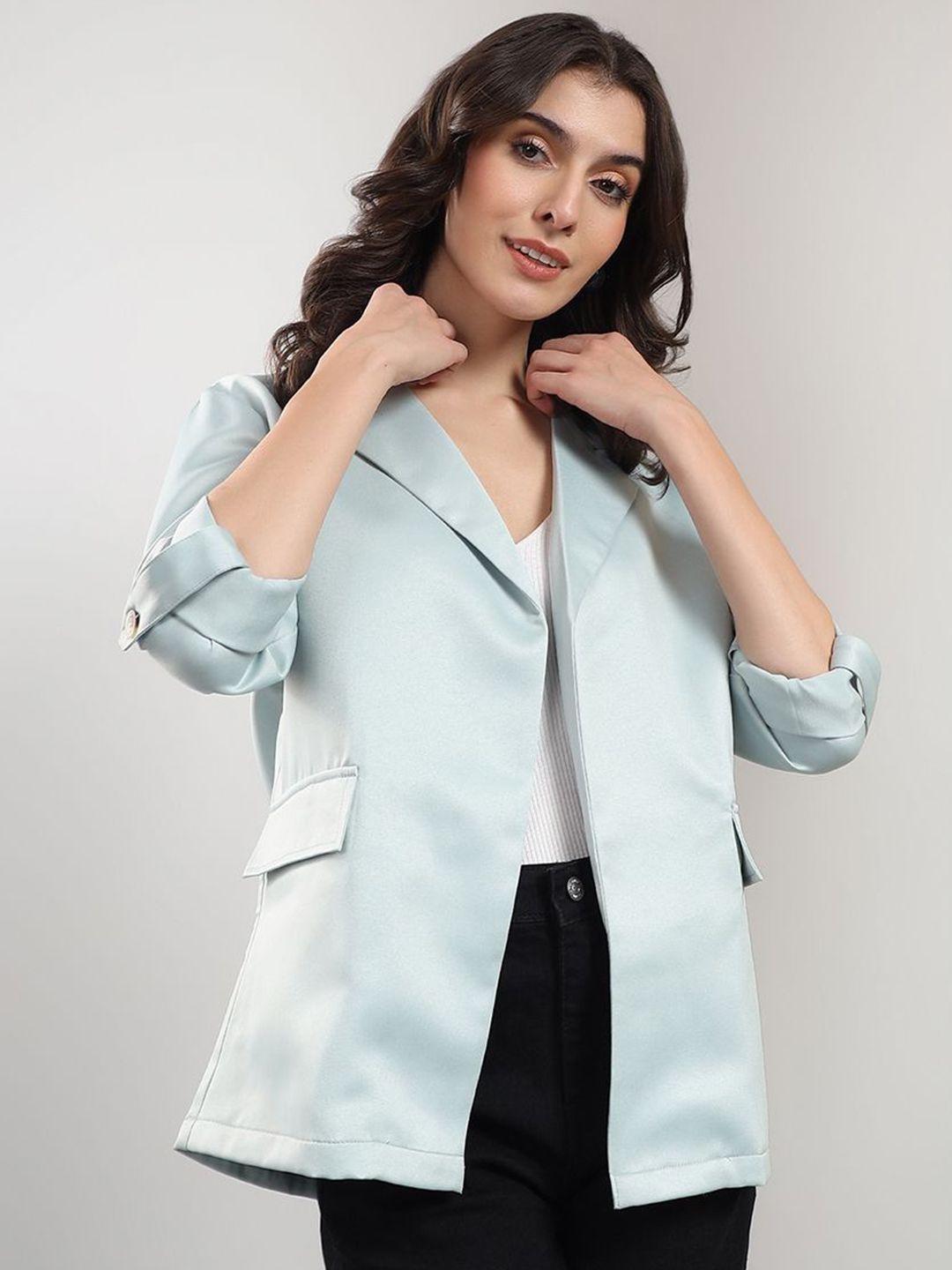 Stylecast X Kotty Notched Lapel Single-Breasted Blazers