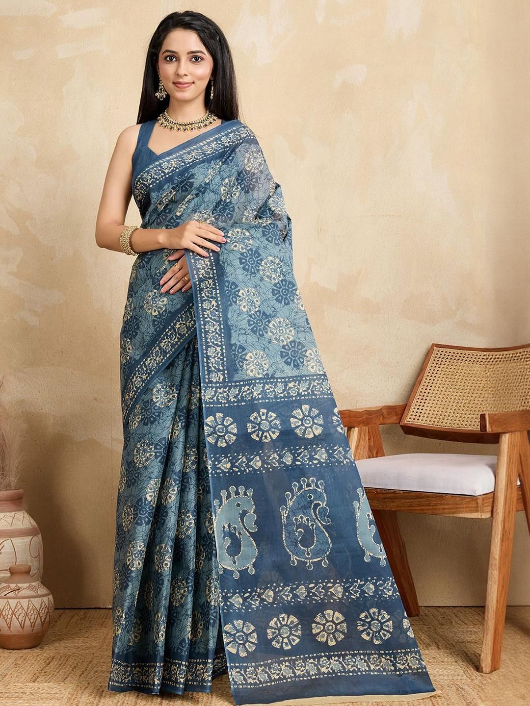 SHANVIKA Batik Printed Pure Cotton Saree-picture-17