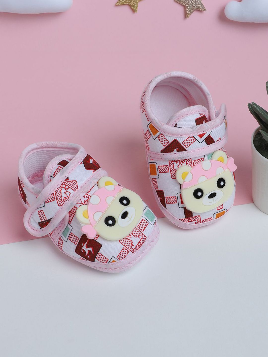 Baby Moo Girls Cute Panda Velcro Strap Anti-Skid Fabric Sneaker Booties-picture-37