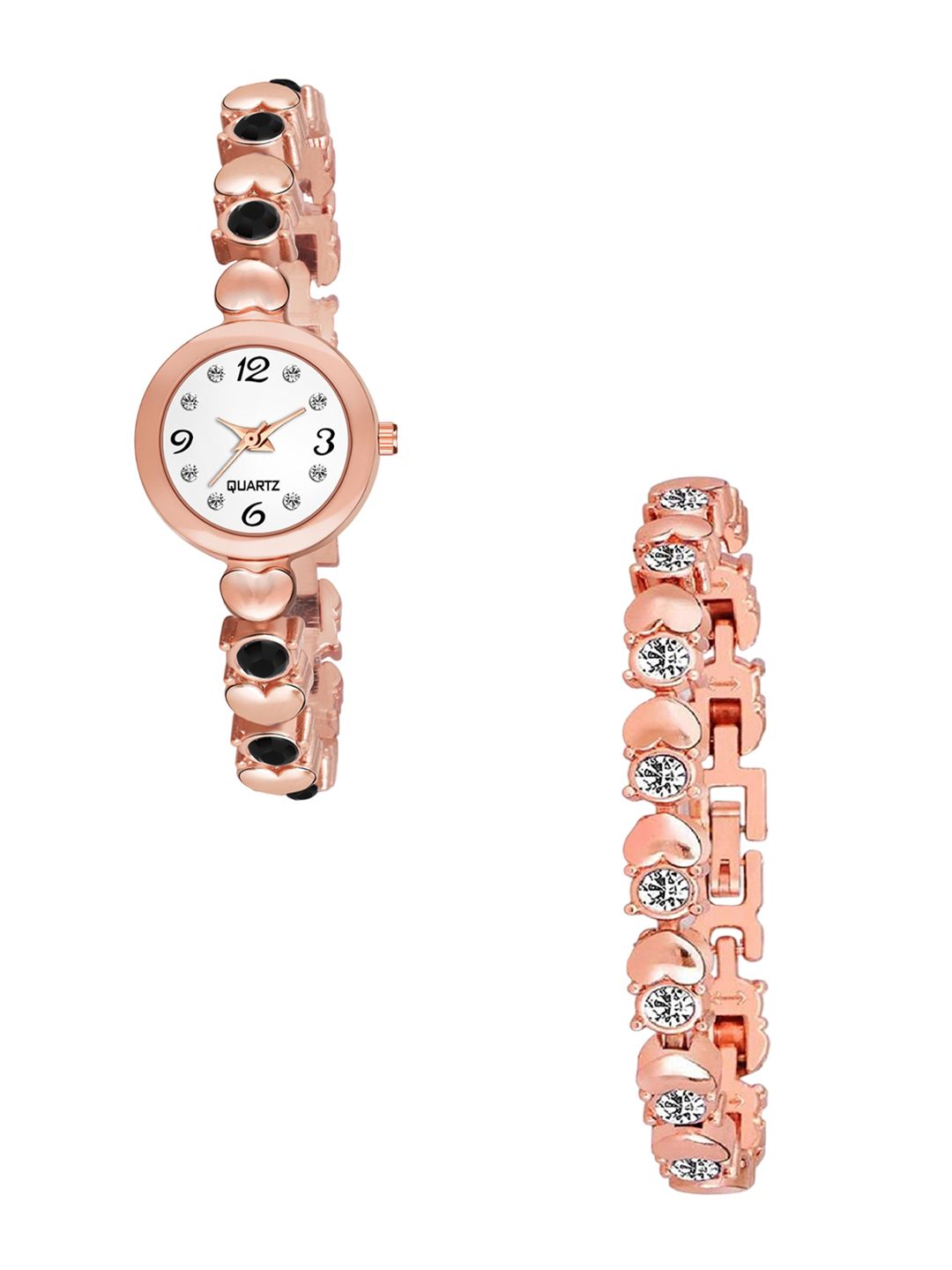 THE SHOPOHOLIC Women Watch Gift Set 554-Black Gold-image-2