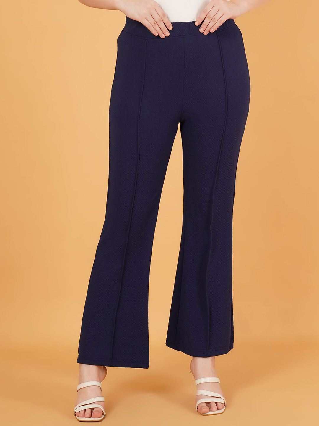 Moda Rapido Women Comfort Textured Mid-Rise Trousers-picture-51