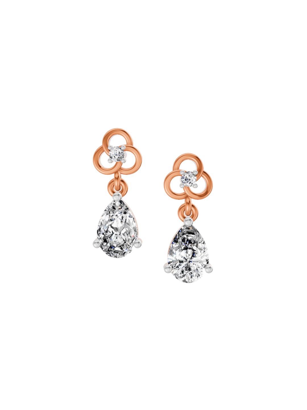 Sparkles 14KT Rose Gold Earrings With 1.22 Carat Lab Grown Diamonds- 2.31 g-picture-20