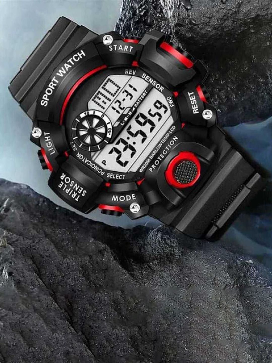 THE SHOPOHOLIC Men Dial & Bracelet Style Straps Digital Watch Red-Ring-picture-29