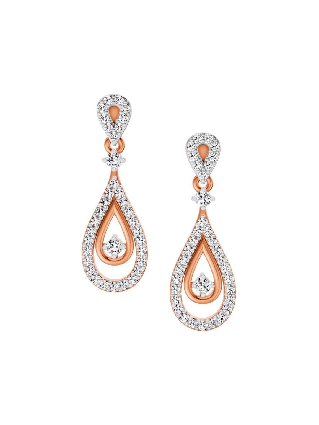 Sparkles 14KT Rose Gold Earrings With 0.21 Carat Lab Grown Diamonds- 1.90 g-picture-39