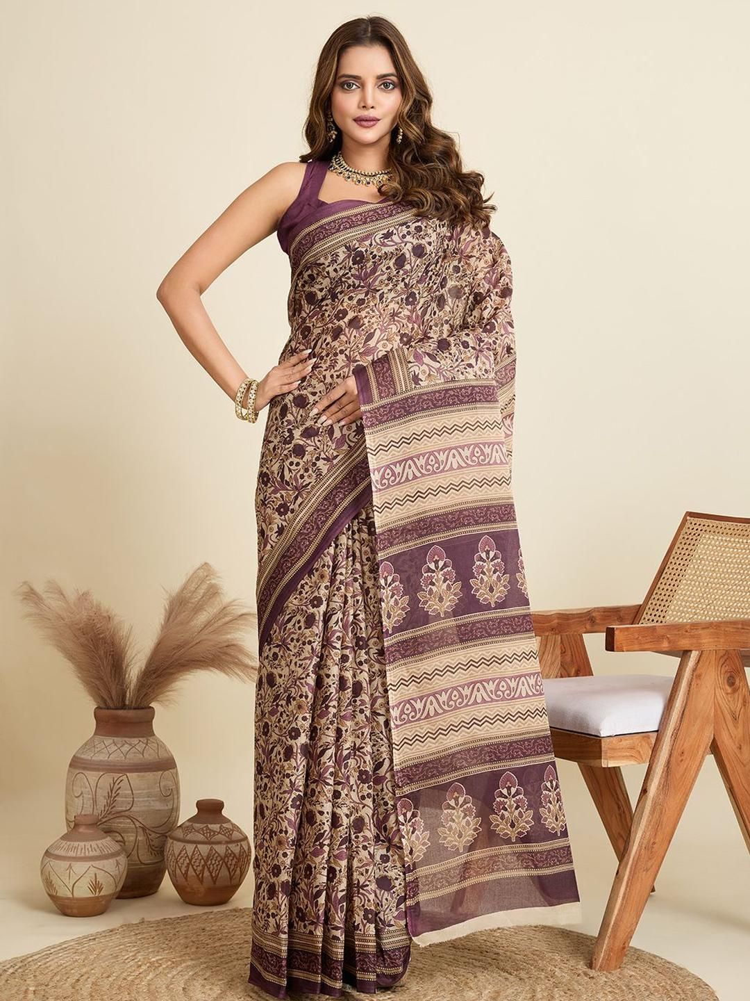 SHANVIKA Floral Printed Pure Cotton Saree-picture-21