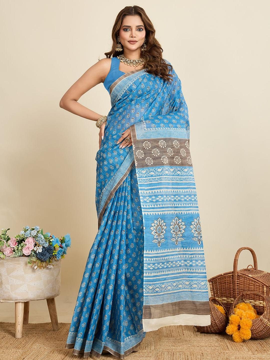 SHANVIKA Floral Printed Pure Cotton Saree-picture-37