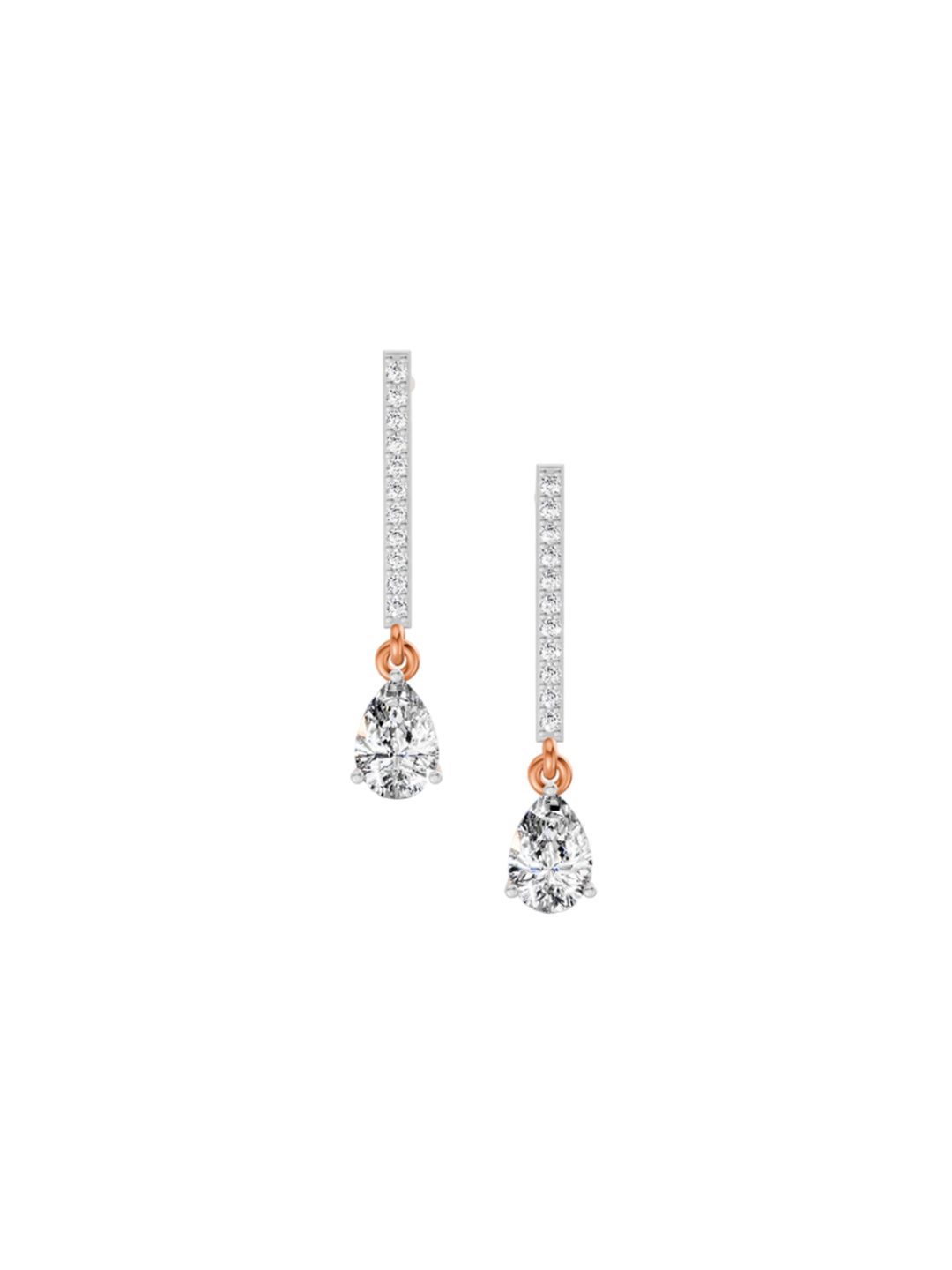 Sparkles 14KT Rose Gold Earrings With 1.11 Carat Lab Grown Diamonds- 1.90 g-picture-24