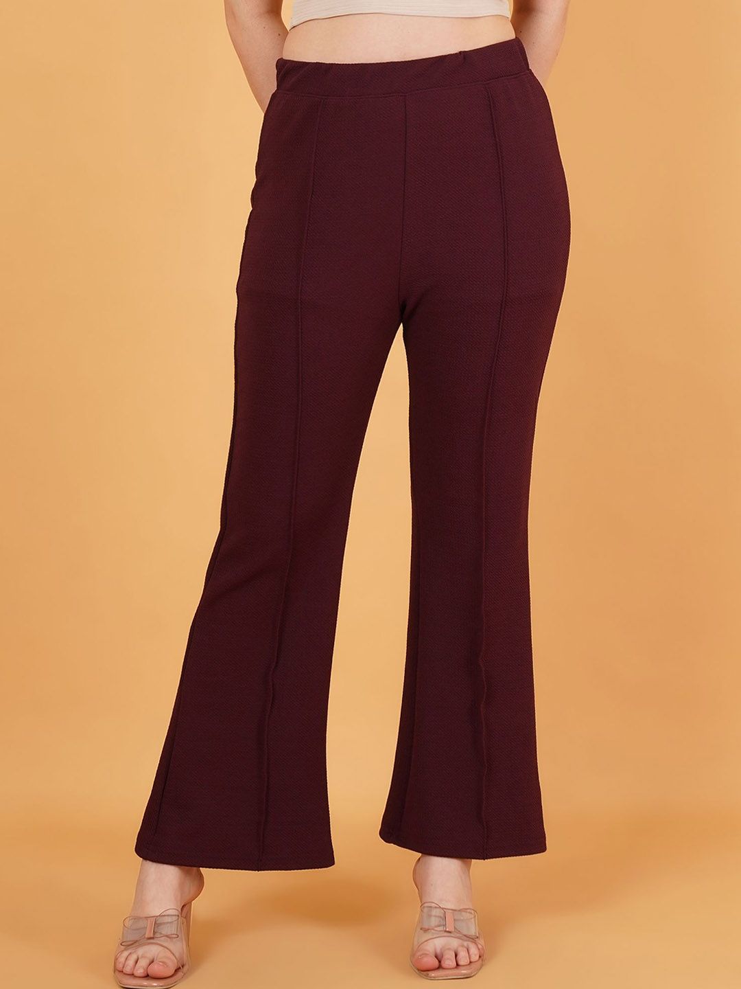 Moda Rapido Women Solid Mid-Rise Bootcut Comfort Trousers-picture-13