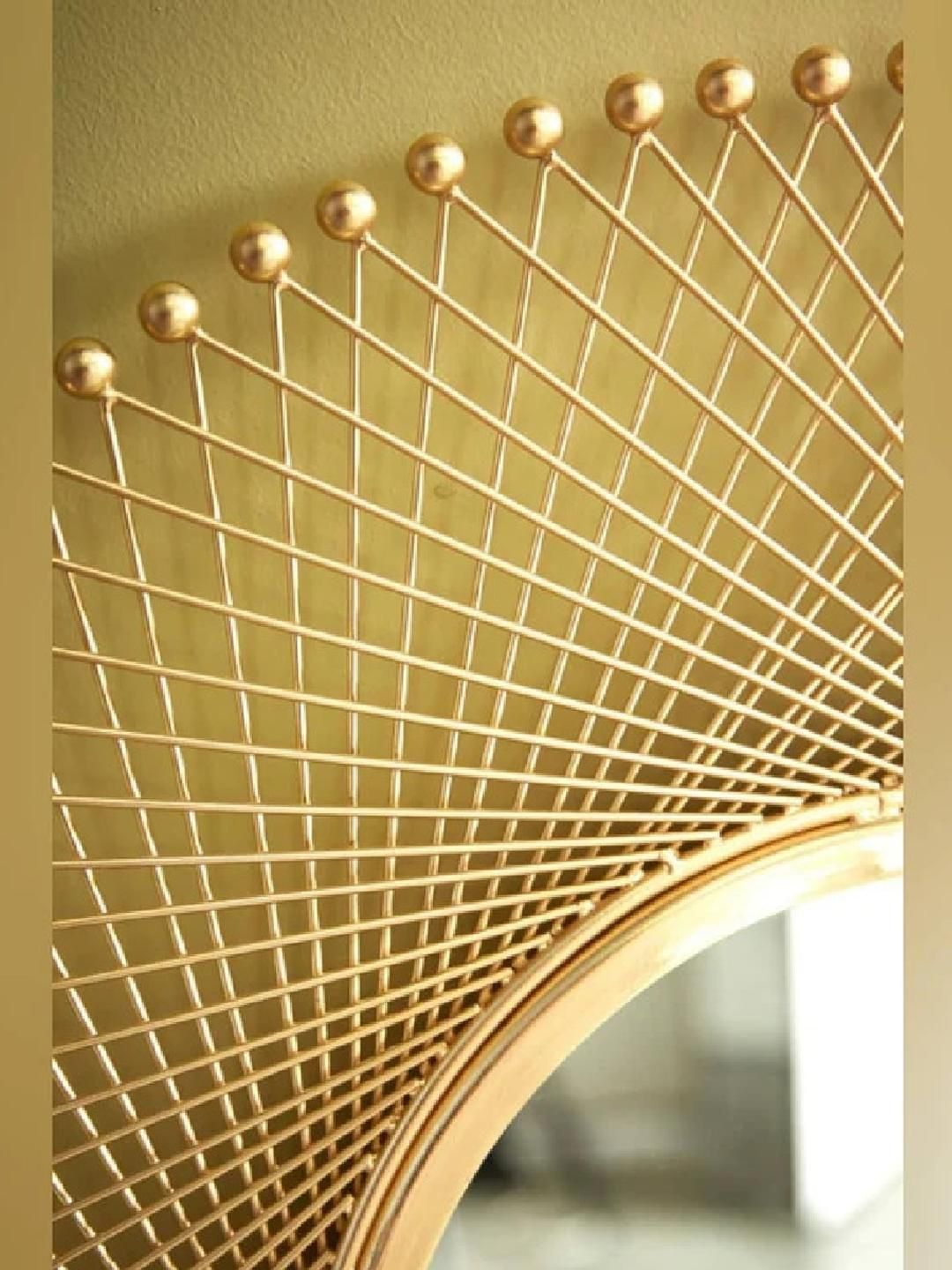 Urban Hamlet Premium Golden Wire Art Mirror