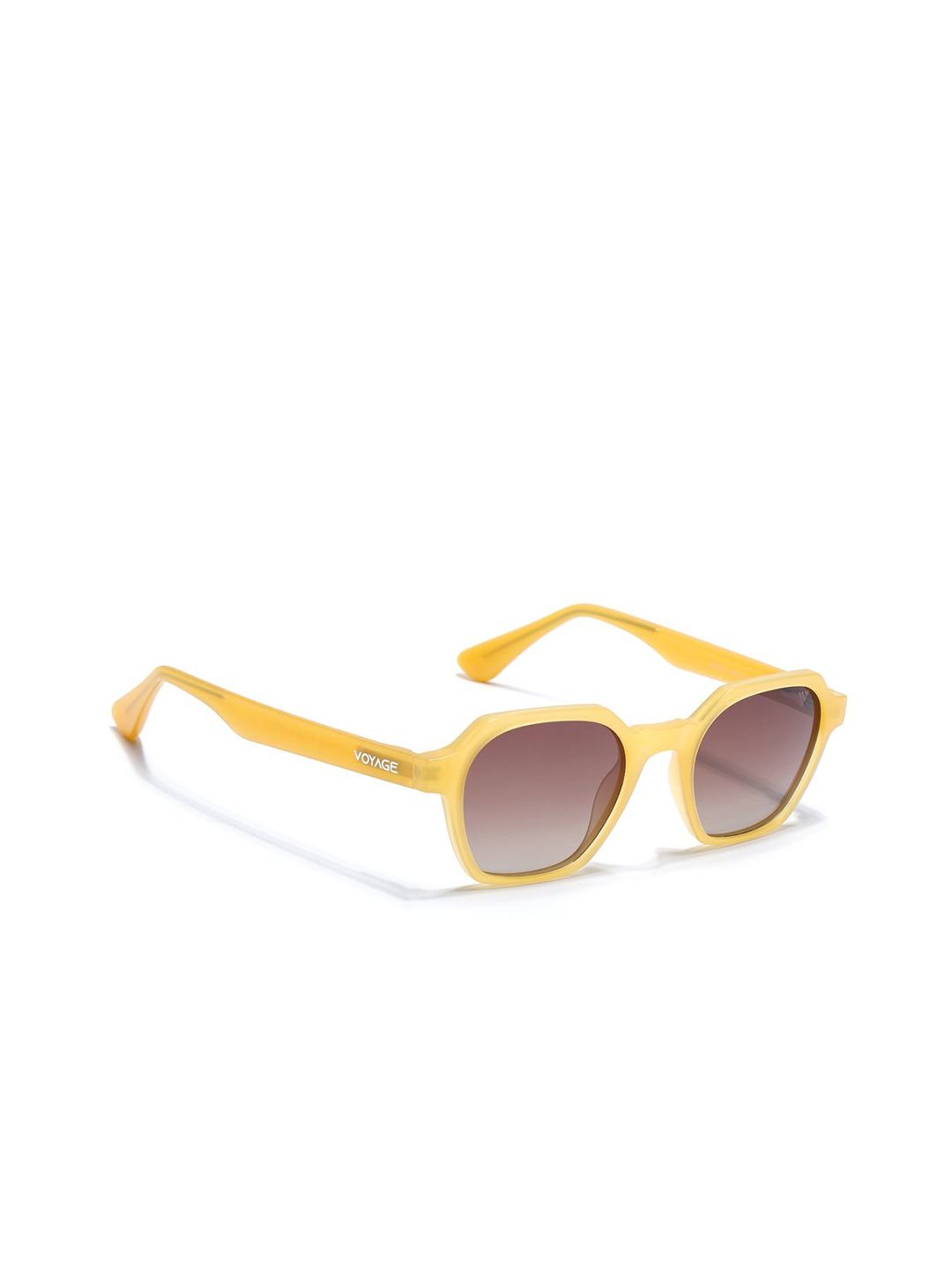 Voyage Unisex Brown Lens & Yellow Frame Round Sunglasses with Polarised Lens 7101PMG7289-image-17