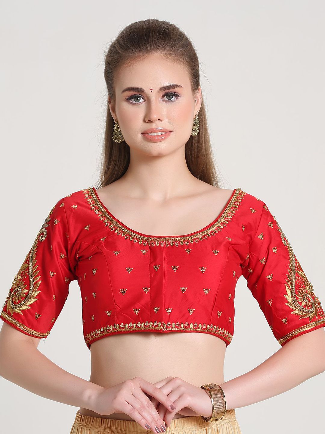 HERE&NOW Embroidered Silk Saree Blouse-picture-34