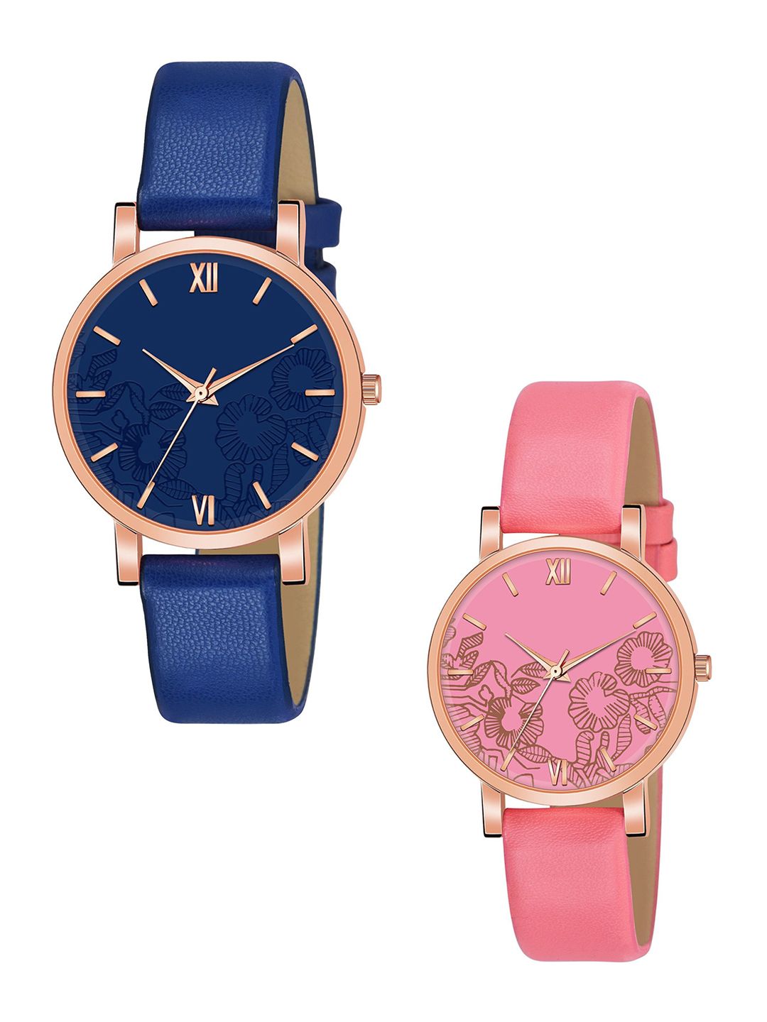 THE SHOPOHOLIC Women Pack of 2 Leather Straps Analogue Watch Rizz-Bl-P-image-33