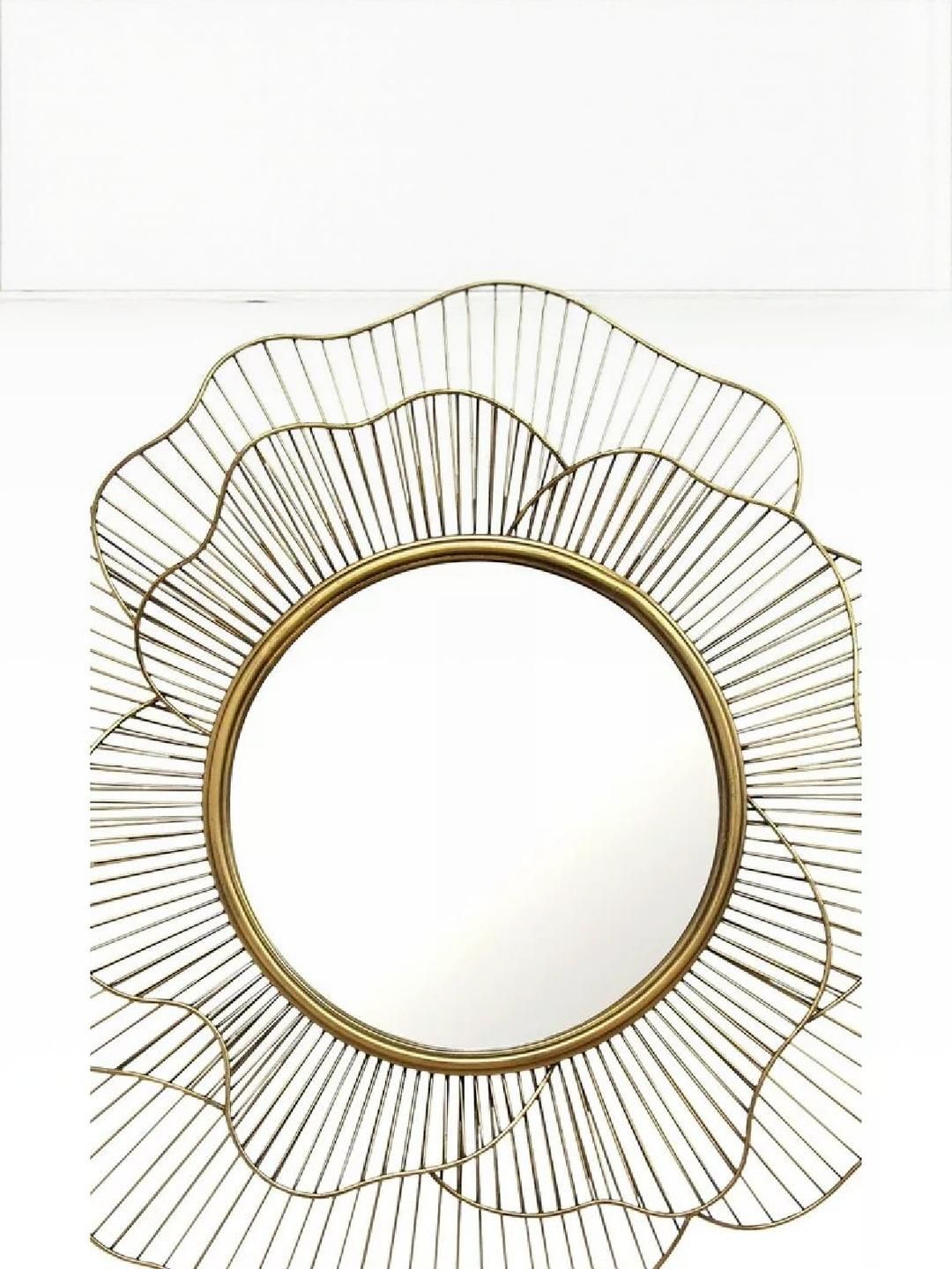 Urban Hamlet Golden Flower Frame Wall Mirror