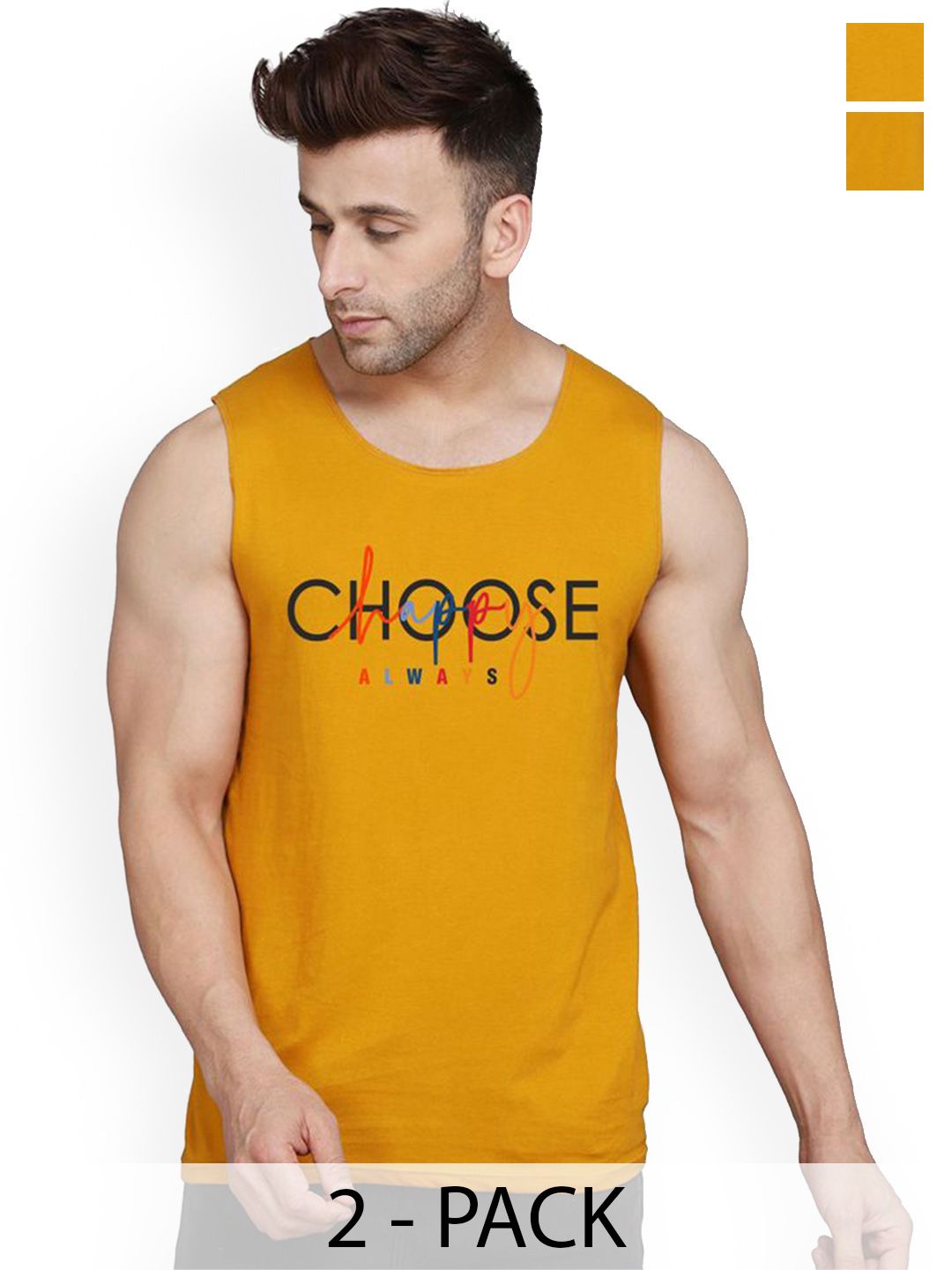 SLOWLORIS Pack of 2 Printed Innerwear Vest VSL26 CMB(CHS MUSTARD)(ADV MUSTARD)-picture-16