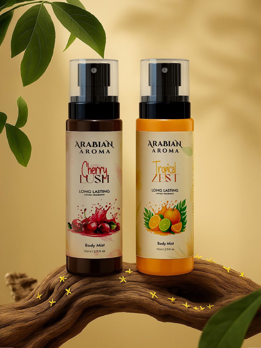 Arabian Aroma Set Of 2 Velvet Vanilla & Tropical Zest Body Mist- 110 ml Each-image-16